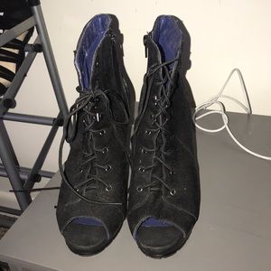 Black Lace Up Booties